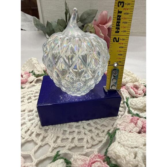 Ron Hinkle Dying Art Glassworks Blown Glass Acorn Paperweight Iridescent Rainbow - Picture 7 of 9